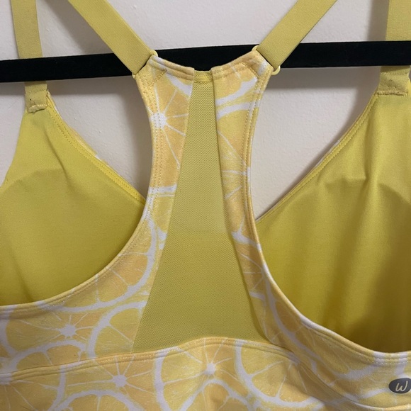 Wildfox Sweat Yellow Lemon Print Sports Bra, Size S - Picture 9 of 16